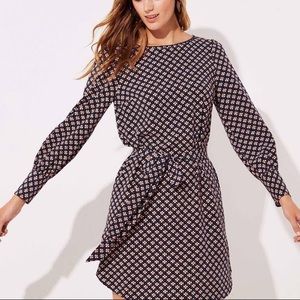 Loft - Long Sleeve Patterned Dress - Size L - NWT